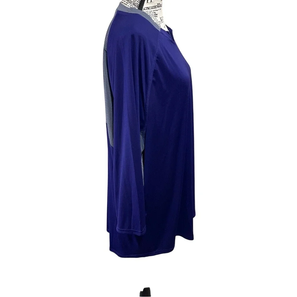 adidas men's purple quarter sleeve athletic shirt‎